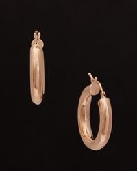Italian Gold - 14K Italian Rose Polished Hoops - Lyst