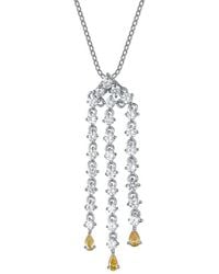 Genevive Jewelry - Silver Cz Pendant - Lyst