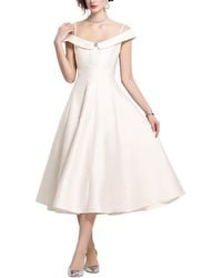 Kaimilan - Solid Off The Shoulder Midi Dress - Lyst