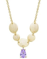 Genevive Jewelry - Rachel Glauber 14K Plated Cz Drop Necklace - Lyst