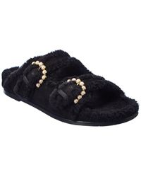 Stuart Weitzman - Piper Chill Suede & Shearling Slide - Lyst