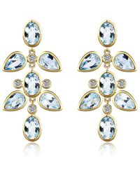 Nina Zhou Jewelry - 14K 6.02 Ct. Tw. Diamond & Aquamarine Drop Earrings - Lyst