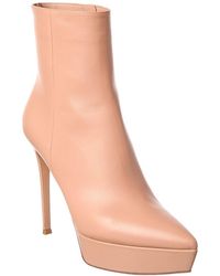 Gianvito Rossi - Dasha 85 Leather Platform Bootie - Lyst