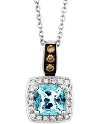 Le Vian - Grand Sample Sale 14k Vanilla Gold 0.89 Ct. Tw. Diamond & Aquamarine Necklace - Lyst
