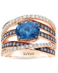 Le Vian - 14k Strawberry Gold® 2.78 Ct. Tw. Diamond & London Blue Topaz Ring - Lyst