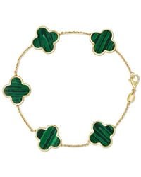Italian Gold - 14k Malachite Stackable Bracelet - Lyst