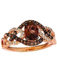 Le Vian - Le Vian Chocolate Quartz 14k Rose Gold 1.08 Ct. Tw. Diamond & Smoky Quartz Ring - Lyst