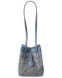 Fendi - Origami Mini Ff Jacquard Velvet & Leather Shoulder Bag - Lyst