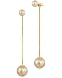 Savvy Cie - Plated 13-14Mm Pearl Stud Earrings - Lyst