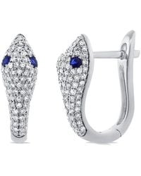 Sabrina Designs - 14K 0.56 Ct. Tw. Diamond & Sapphire Snake Huggie Earrings - Lyst