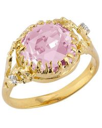 Reiss - 14k 3.38 Ct. Tw. Diamond & Rose Quartz Cocktail Ring - Lyst