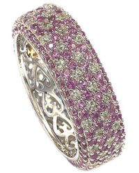 Suzy Levian - Silver Diamond & Sapphire Eternity Ring - Lyst
