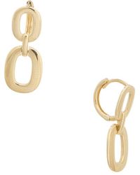 Italian Gold - 14K Oval Drop Leverback Earrings - Lyst