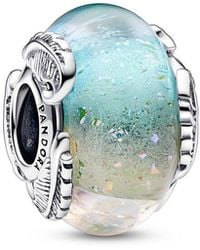 PANDORA - Moments Murano Glass & Curved Feather Charm - Lyst