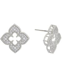 Juvell - 18k Plated Cz Flower Earrings - Lyst