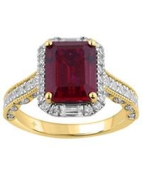 Brilliant Bloom - 14K 4.75 Ct. Tw. Lab-Grown Diamond & Ruby Bridal Ring - Lyst