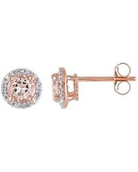 Rina Limor - 10K Rose 1.03 Ct. Tw. Diamond & Morganite Earrings - Lyst