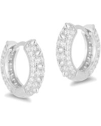 Glaze Jewelry - Silver Cz Spike Huggie Earrings - Lyst