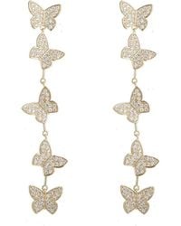 Eye Candy LA - Luxe Collection 18k Plated Cz Butterfly Drop Earrings - Lyst