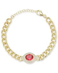 Chloe and Madison - 14k Over Silver Cz Chunky Evil Eye Bracelet - Lyst