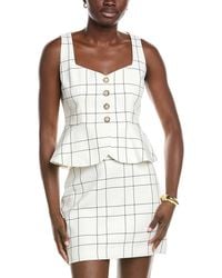 Kenneth Cole - Windowpane Plaid Curved Peplum Vest - Lyst