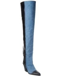 Jimmy Choo - Maceo 85 Denim & Leather Over-The-Knee Boot - Lyst