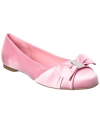Ferragamo - Logo Leather Ballerina Flat - Lyst