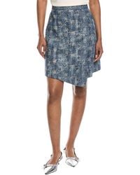 Gracia - Flower Embroidered Mini Denim Skirt - Lyst