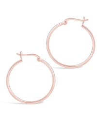 Sterling Forever - 14k Rose Gold Vermeil Hoops - Lyst