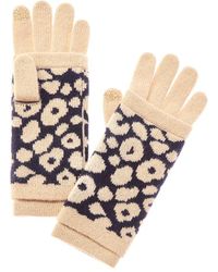 Hannah Rose - Leopard Double-faced Jacquard 3-in-1 Cashmere Tech Gloves - Lyst