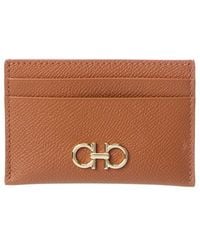 Ferragamo - Gancini Leather Card Holder - Lyst