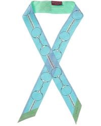 Gucci - Printed Ribbon Silk Scarf - Lyst