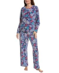 Hue - 2Pc Waffle Fleece Pajama Set - Lyst