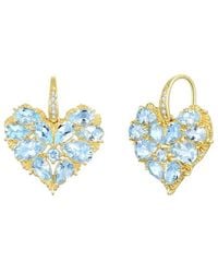 Nina Zhou Jewelry - 14K 5.15 Ct. Tw. Diamond & Aquamarine Drop Earrings - Lyst