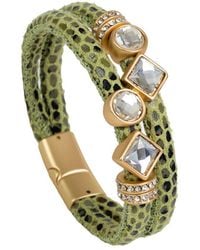 Saachi - Bling Charm Leather Bracelet - Lyst