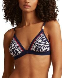 Reiss - Mia Scarf Print Fixed Triangle Bikini Top - Lyst