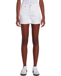 7 For All Mankind - Broken Twill White Roll-up Short - Lyst