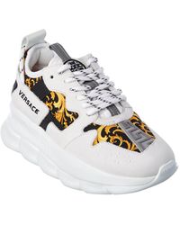Versace Barocco Chain Reaction 2 Suede Trainer - White