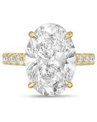 Diana M. Jewels - Diana M. 18K 11.00 Ct. Tw. Lab-Grown Diamond Pavé Solitaire Ring - Lyst