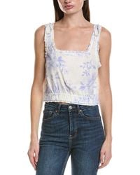 Saltwater Luxe - Linen-Blend Floral Tank Top - Lyst