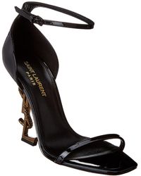 Saint Laurent Opyum 110 Croc-embossed Leather Sandal - Black