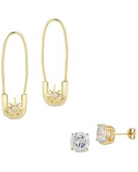Glaze Jewelry - Silver Cz Set Of Earrings - Lyst