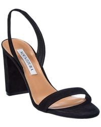 Aquazzura - So Nude 85 Suede Slingback Sandal - Lyst