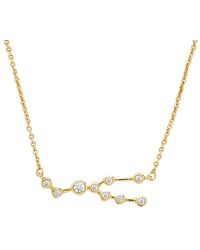 Sterling Forever - When Stars Align Constellation Sign 14K Plated Cz Necklace - Lyst