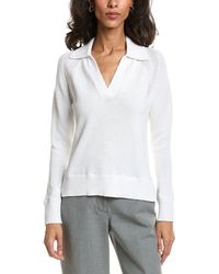 Forte - Split Neck Polo Sweater - Lyst