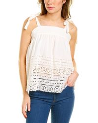 Pomegranate - Tie-shoulder Geo Eyelet Top - Lyst