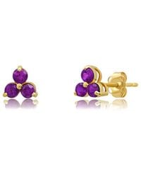 MaxColor - 14K 0.25 Ct. Tw. Amethyst Studs - Lyst