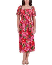 Kensie - Printed Chiffon Midi Dress - Lyst