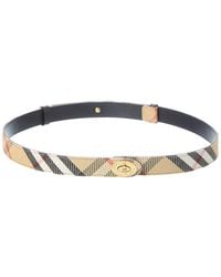 Burberry - Cotswoods Check Canvas & Leather Belt - Lyst