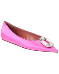 AMINA MUADDI - Camelia Satin Ballet Flat - Lyst